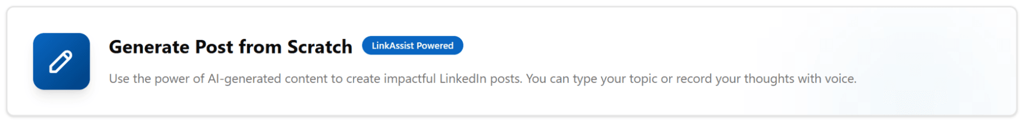 Generate from scratch