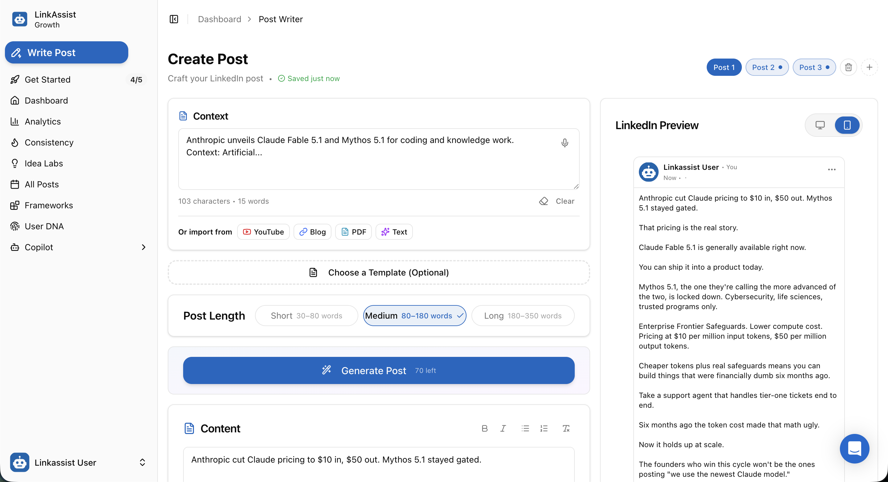 Create Post from Custom Context and Multi-Source Imports
