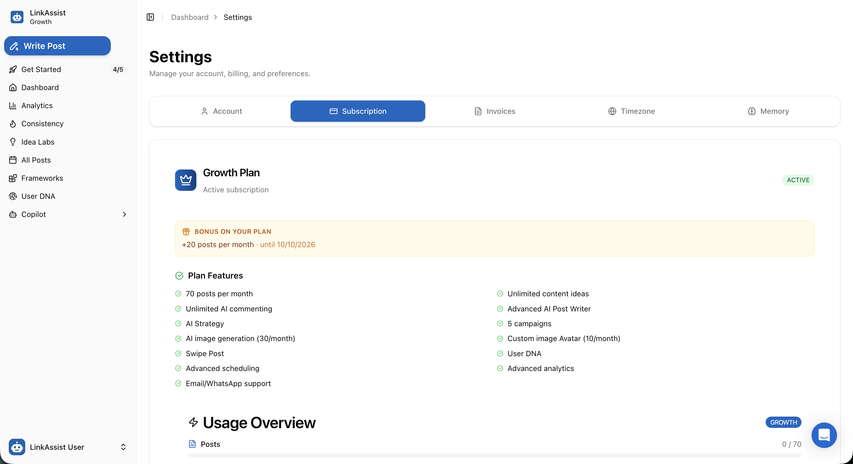 Subscription & Plan Overview