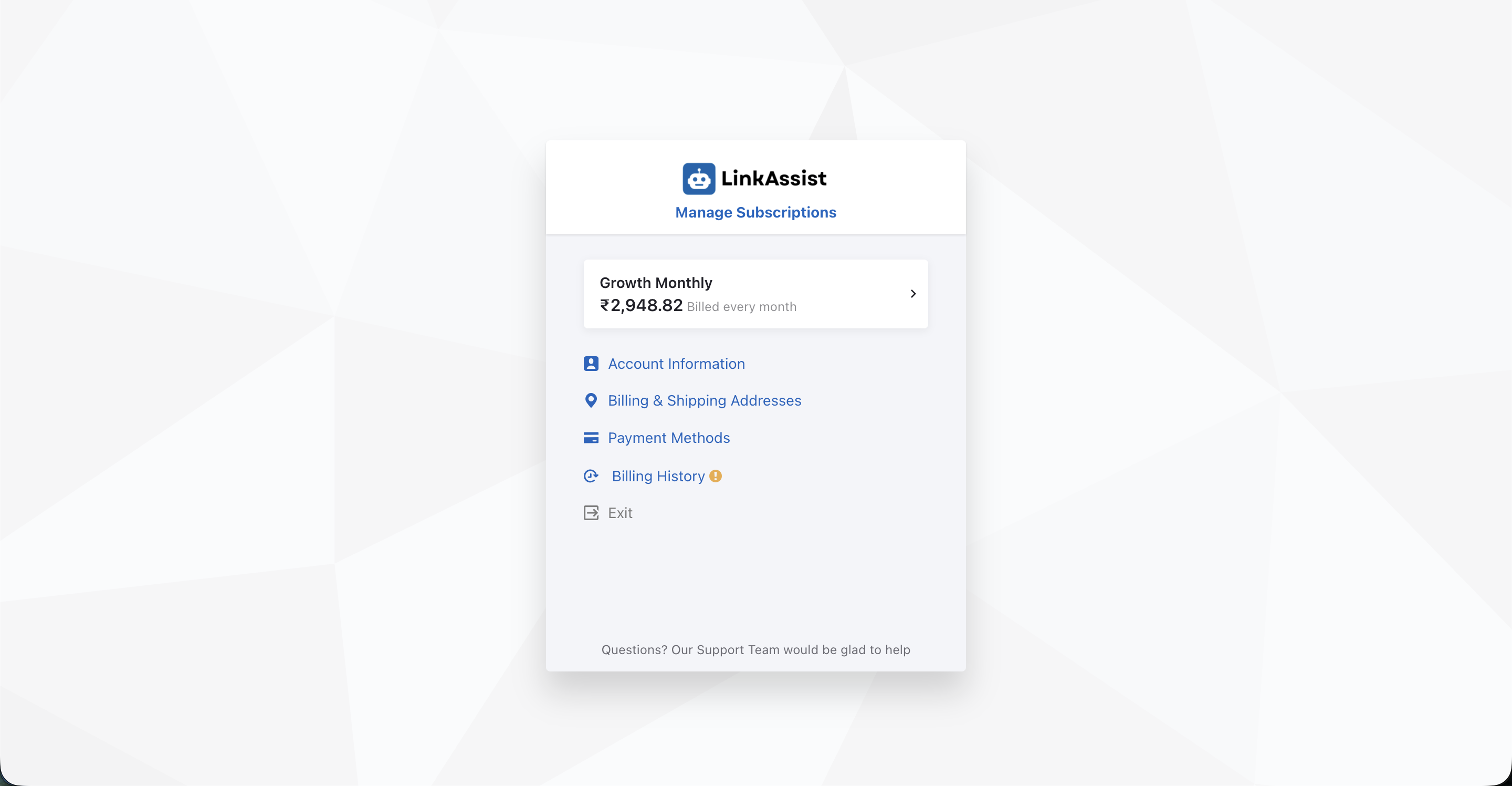 Chargebee Customer Subscription Portal